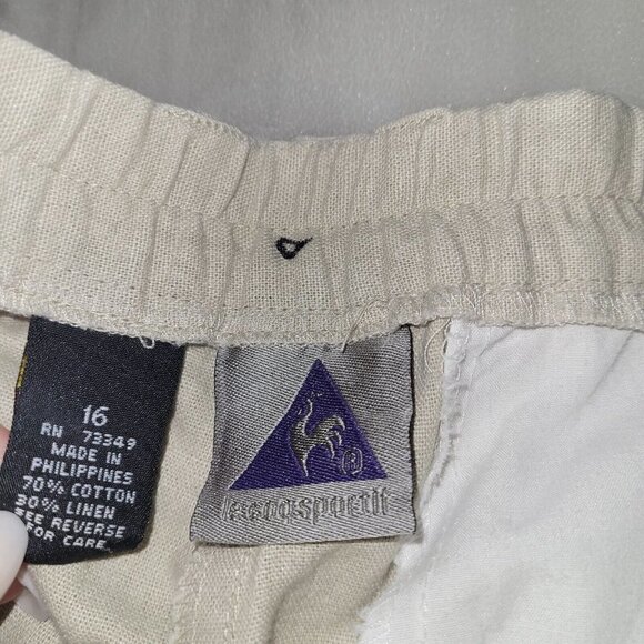 Lecoq Sportif Pleated Front Shorts Beige Size 16 - Picture 3 of 8